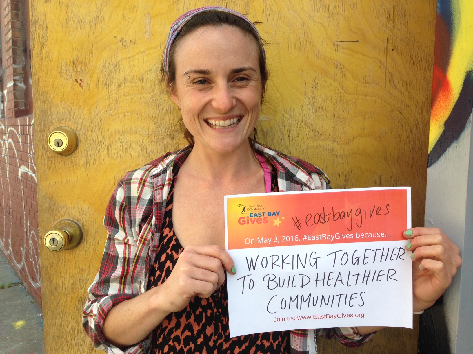 My co-worker Katherine is excited about East Bay Gives! Working together to build healthier communities