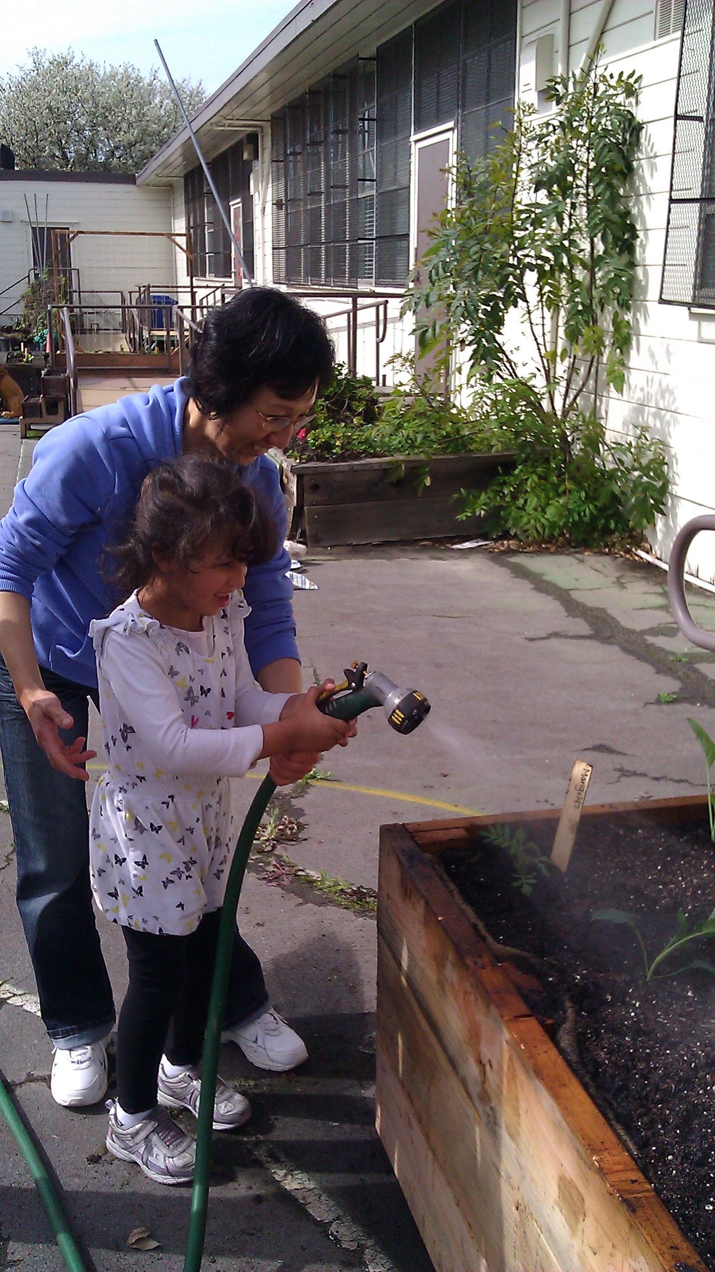 Using a spray nozzle is a great way to conserve water