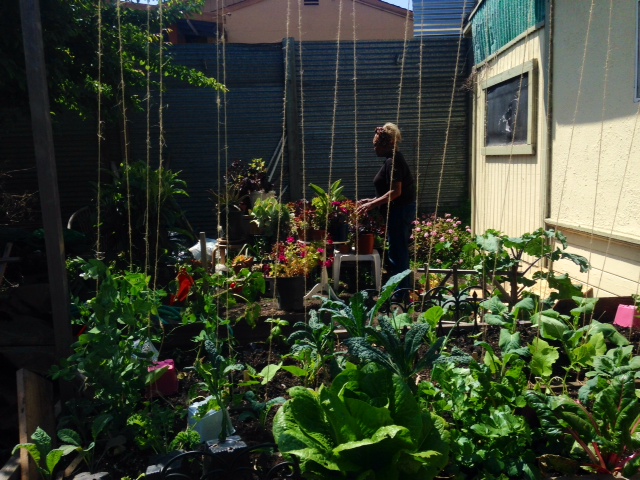 Edith in her garden